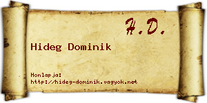 Hideg Dominik névjegykártya